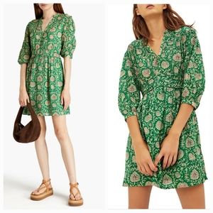 Ba & Sh Paz Green Printed Mini Dress